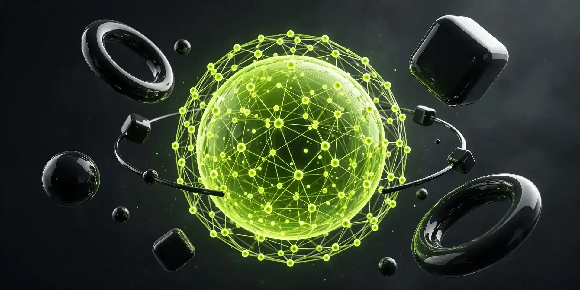 3D abstract AI neural network visual