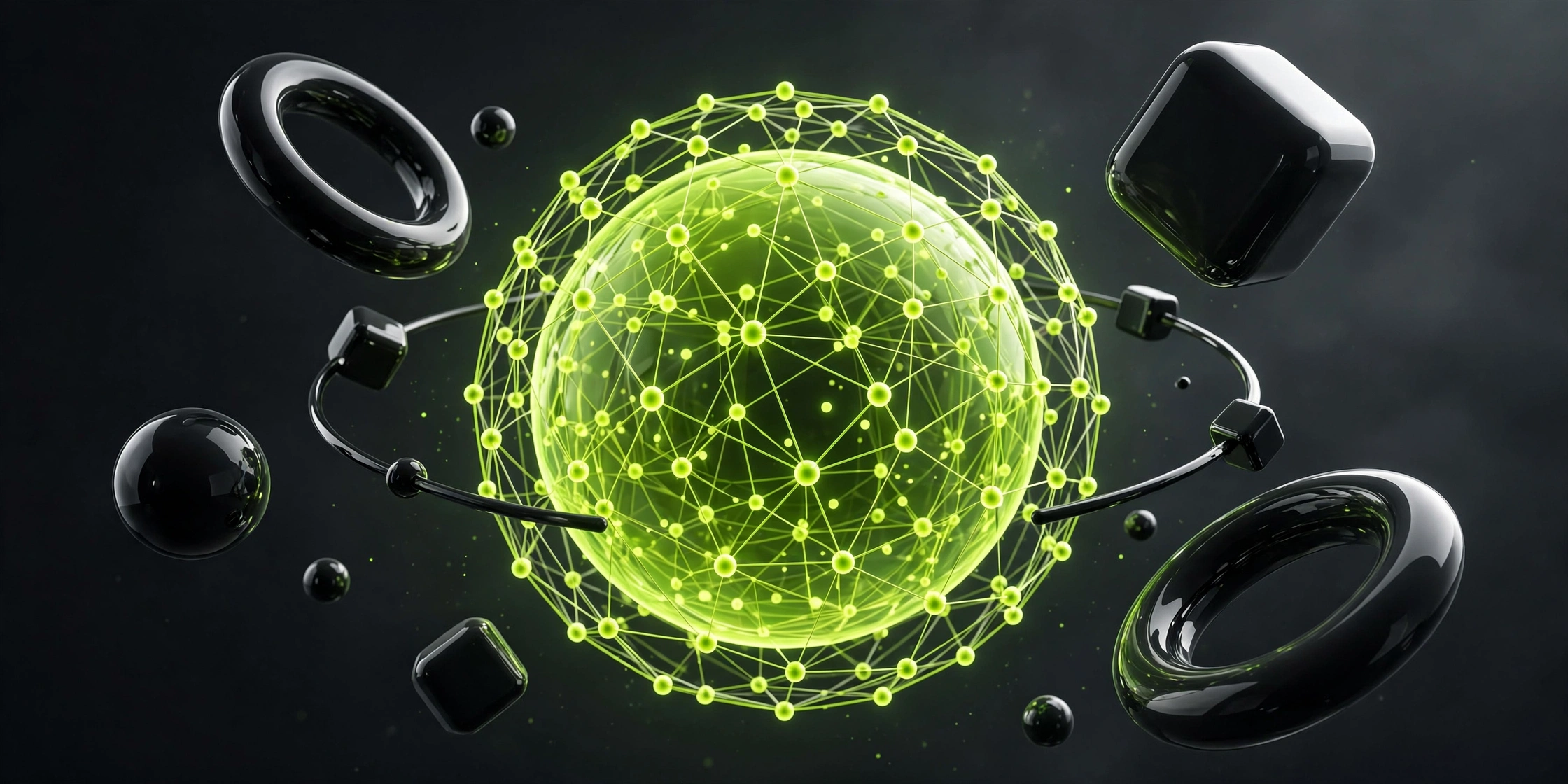 3D abstract AI neural network visual