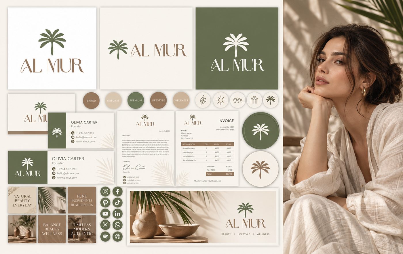 AL MUR brand identity designed by The Quantum Solutions