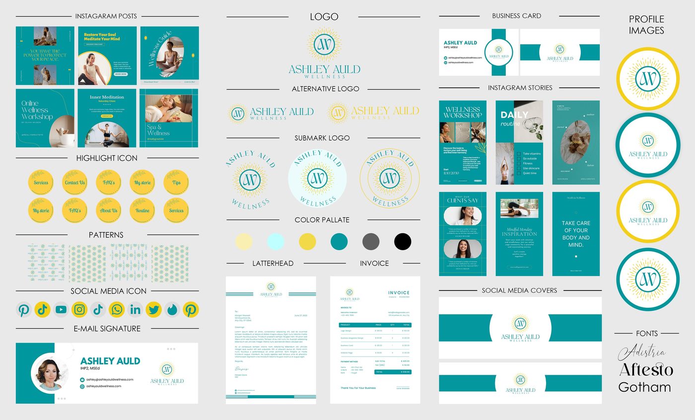 Ashley Auld Wellness brand identity designed by The Quantum Solutions