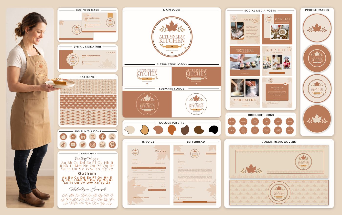Autumnleaf Kitchen brand identity designed by The Quantum Solutions