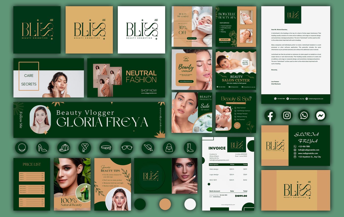BLISS Beauty Cosmetics brand identity designed by The Quantum Solutions