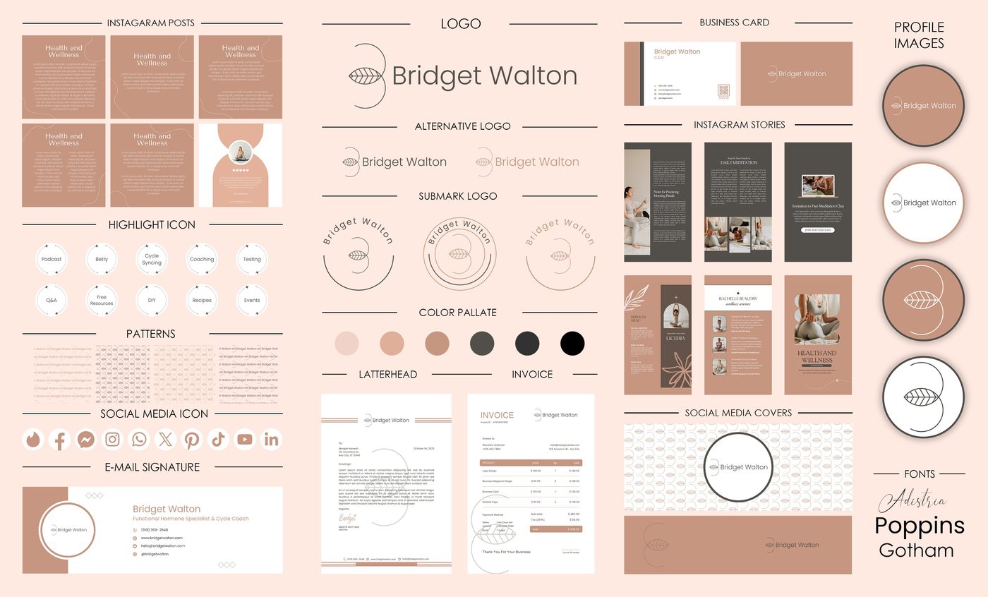 Bridget Walton brand identity designed by The Quantum Solutions