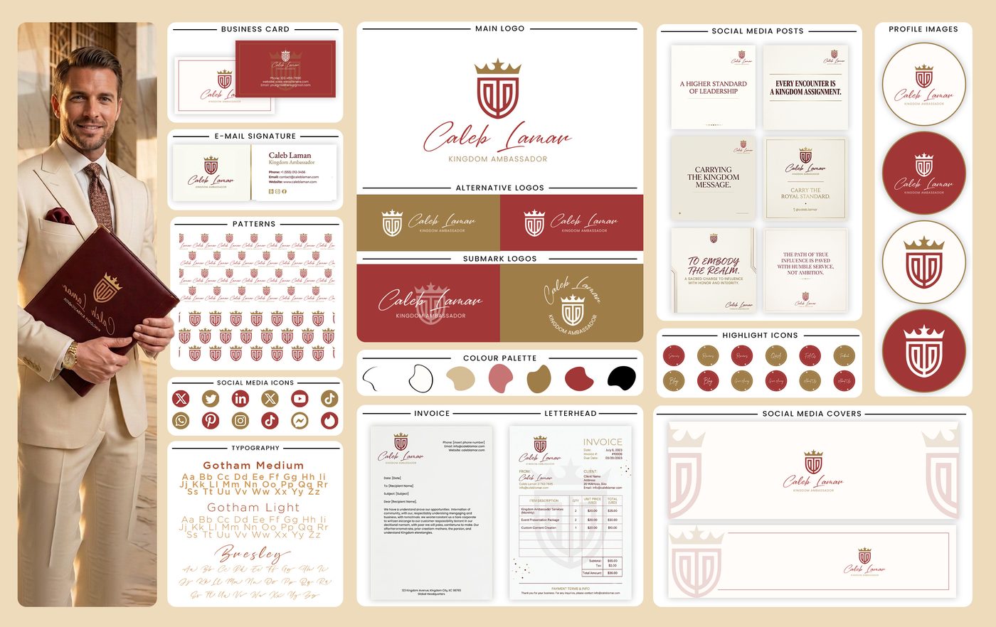 Caleb Lamar — Kingdom Ambassador brand identity designed by The Quantum Solutions