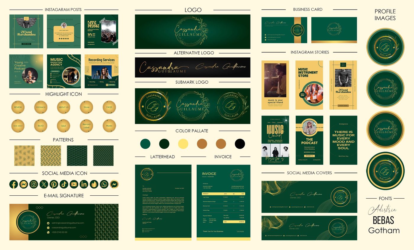 Cassandra Guillaume brand identity designed by The Quantum Solutions