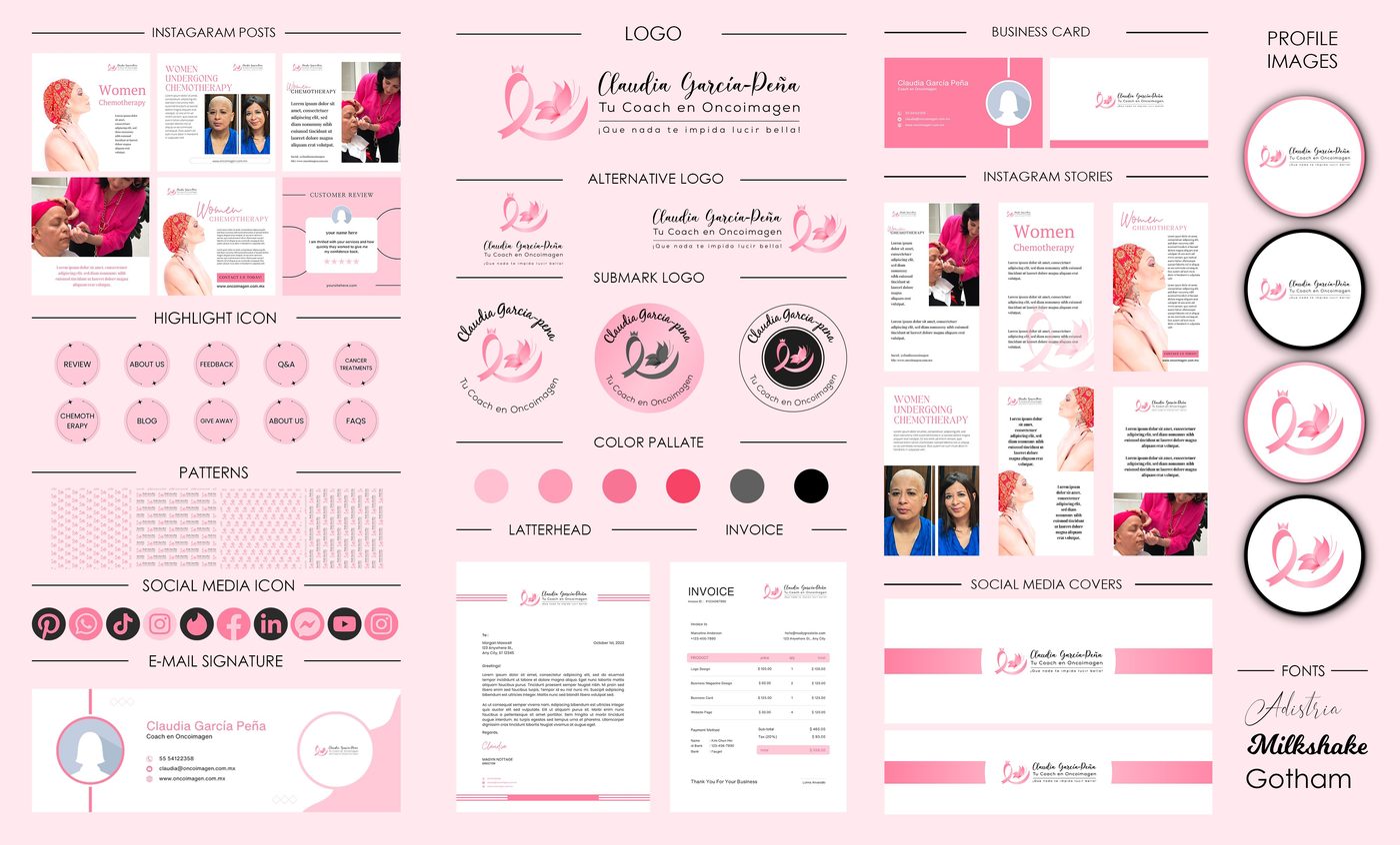 Claudia García-Peña — Oncoimagen Coach brand identity designed by The Quantum Solutions