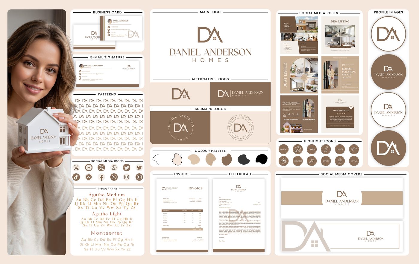 Daniel Anderson Homes brand identity designed by The Quantum Solutions