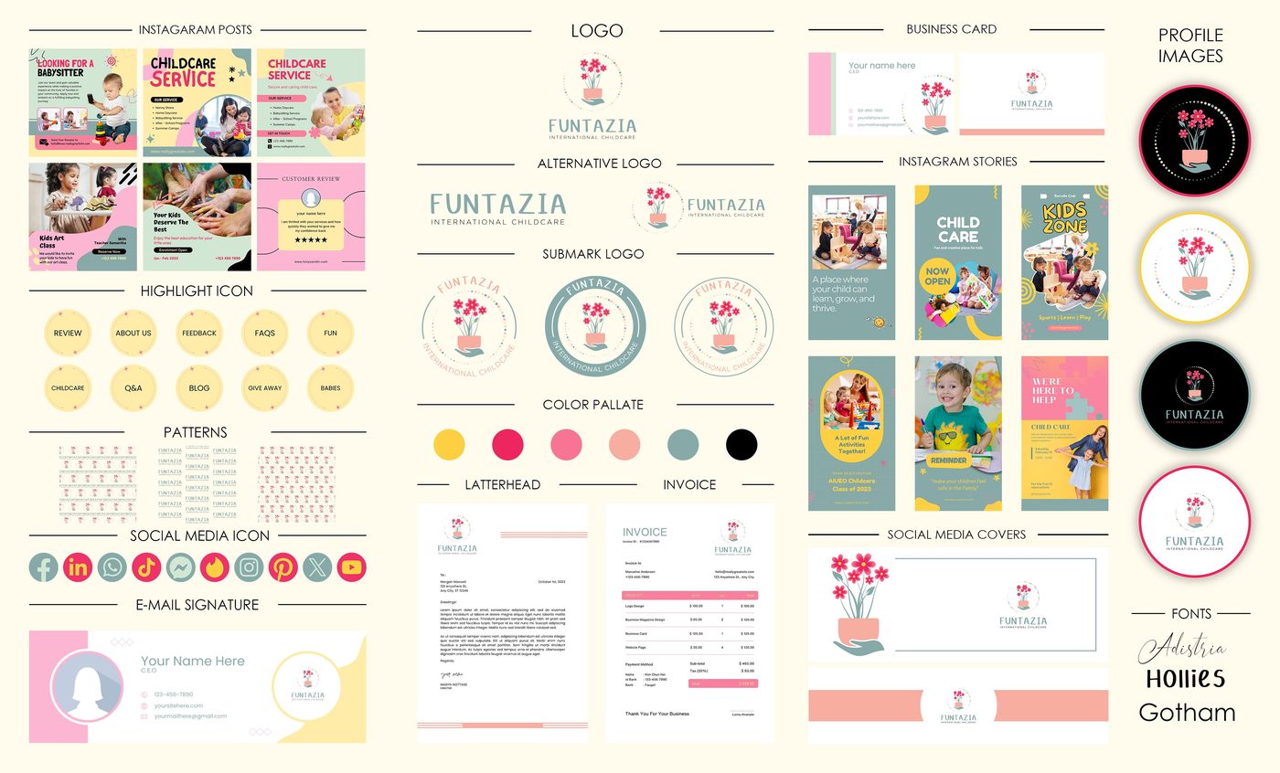Funtazia International Childcare brand identity designed by The Quantum Solutions