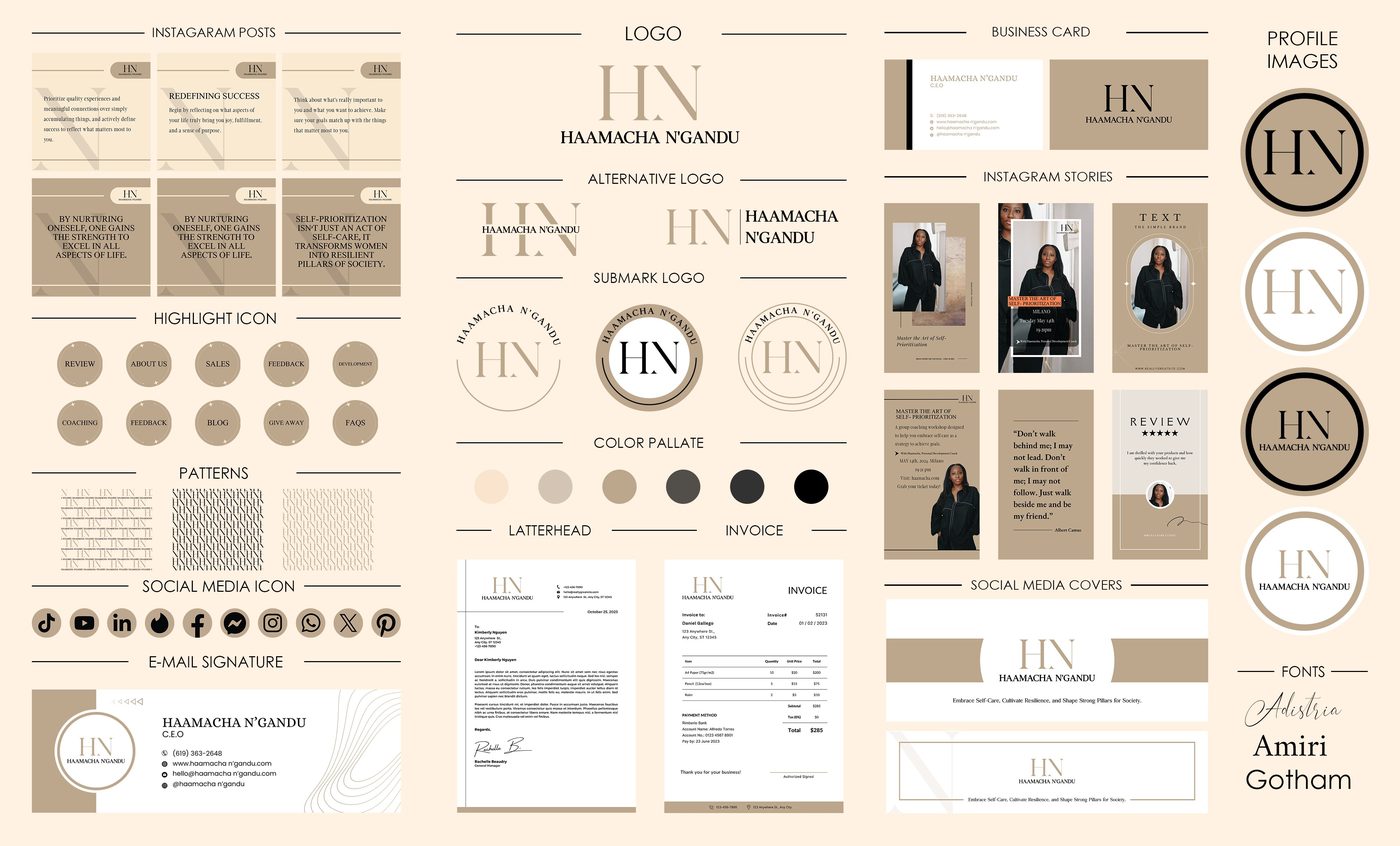 Haamacha N'Gandu brand identity designed by The Quantum Solutions