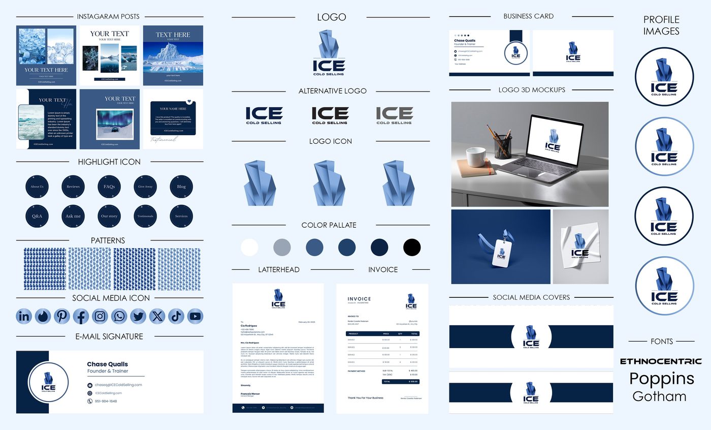 ICE — Cold Selling brand identity designed by The Quantum Solutions
