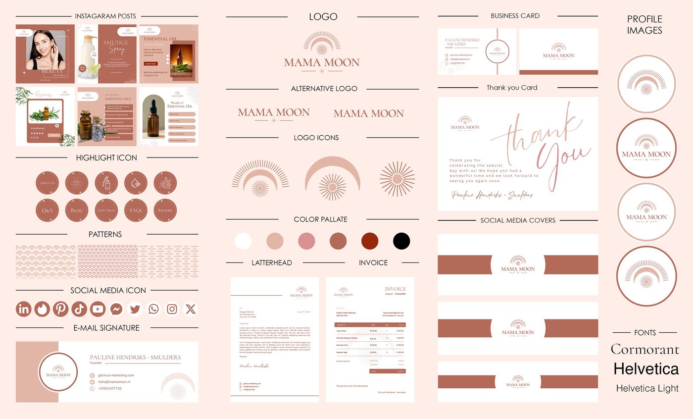 Mama Moon brand identity designed by The Quantum Solutions