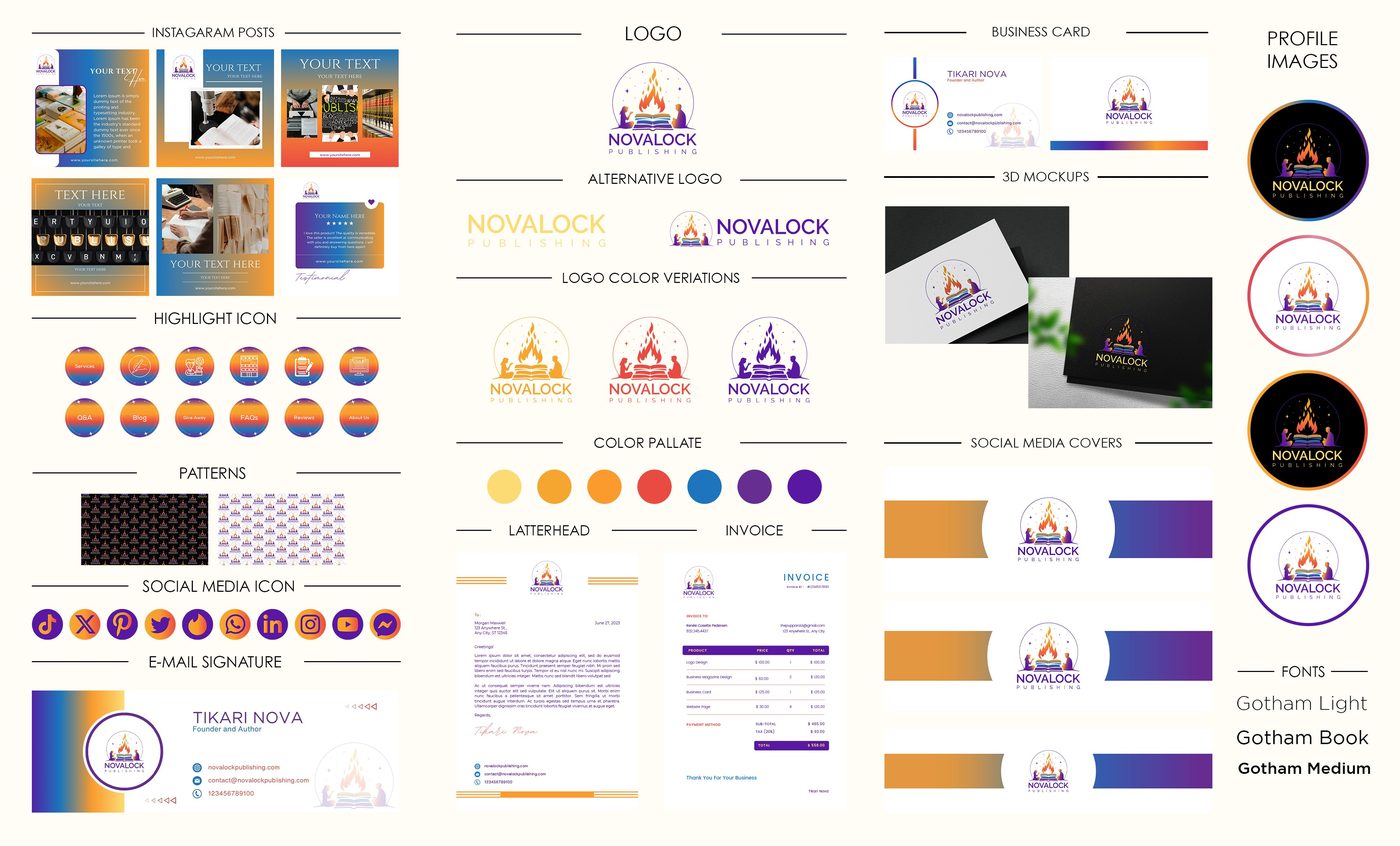 Novalock Publishing brand identity designed by The Quantum Solutions