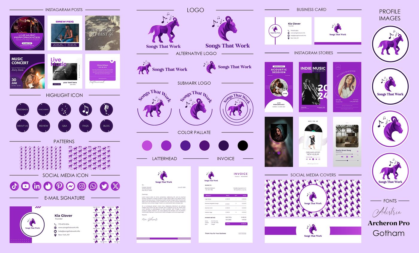 Songs That Work brand identity designed by The Quantum Solutions