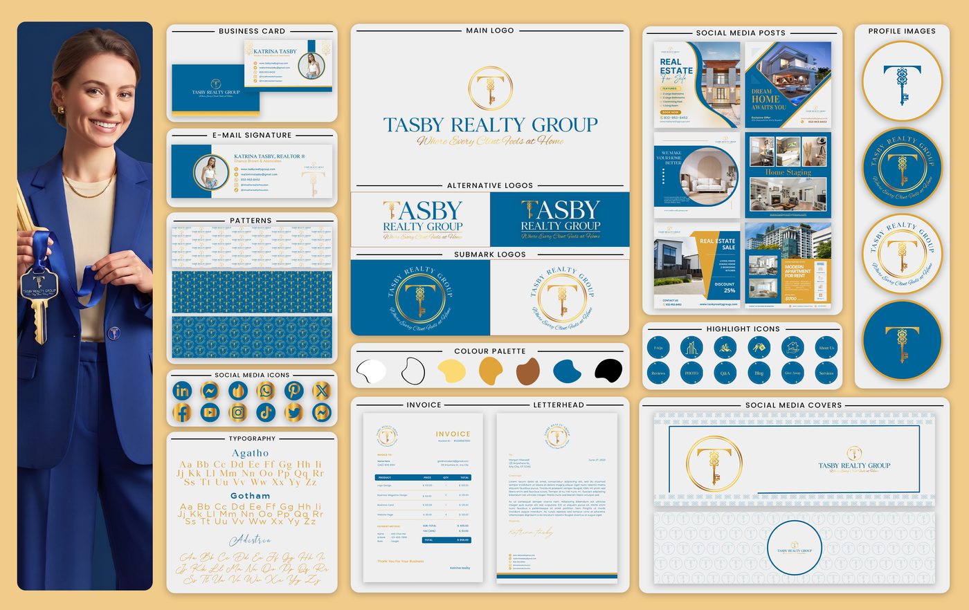 Tasby Realty Group brand identity designed by The Quantum Solutions